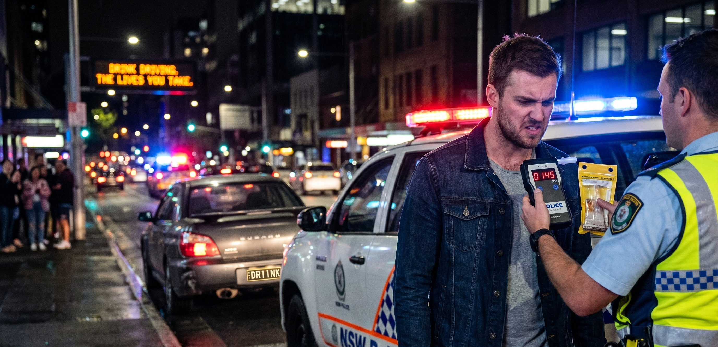 The true cost of drink driving — police lights and consequences